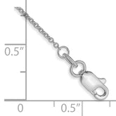 10K White Gold 1mm Round Open Link Cable Chain Anklet